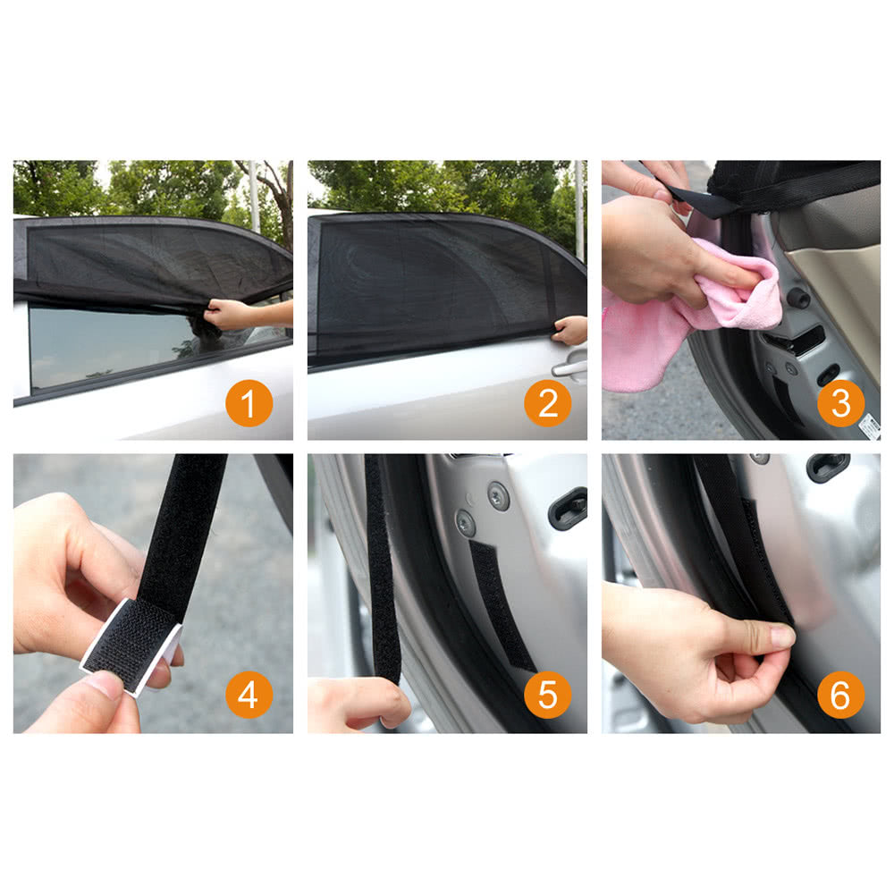 2PCS Adjustable Car Window Sun Shades UV Protection Shield Mesh Cover Visor Sunshades