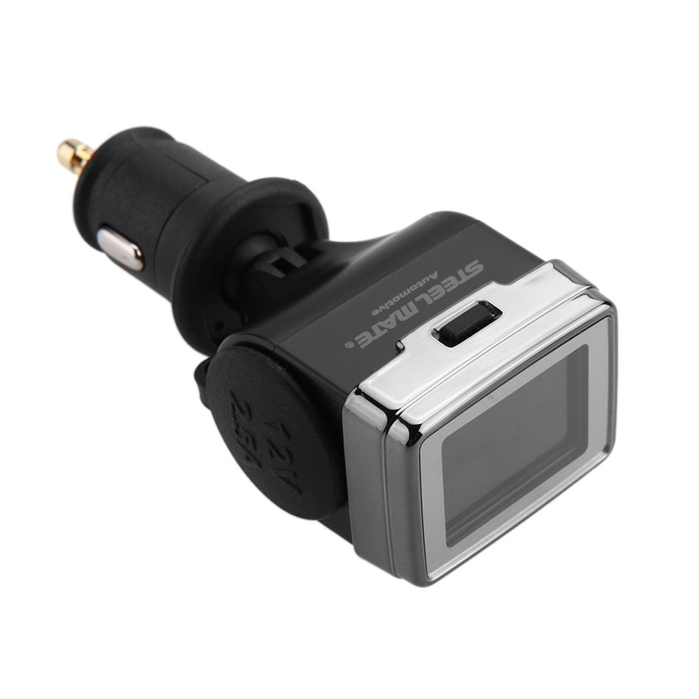 Wireless TPMS Tire Pressure Monitoring System with Adjustable LCD Display Cigarette Plug Diverter 4 External Sensors