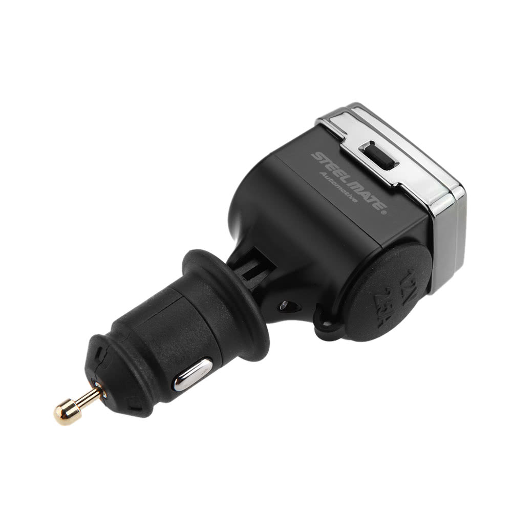 Wireless TPMS Tire Pressure Monitoring System with Adjustable LCD Display Cigarette Plug Diverter 4 External Sensors