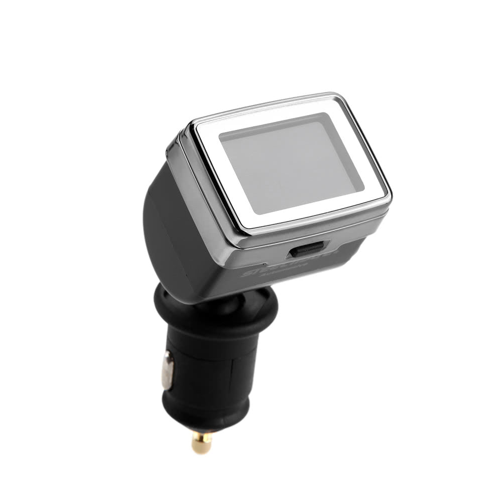 Wireless TPMS Tire Pressure Monitoring System with Adjustable LCD Display Cigarette Plug Diverter 4 External Sensors