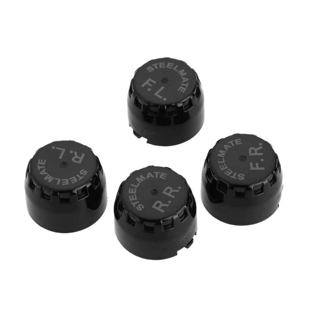 Wireless TPMS Tire Pressure Monitoring System with Adjustable LCD Display Cigarette Plug Diverter 4 External Sensors