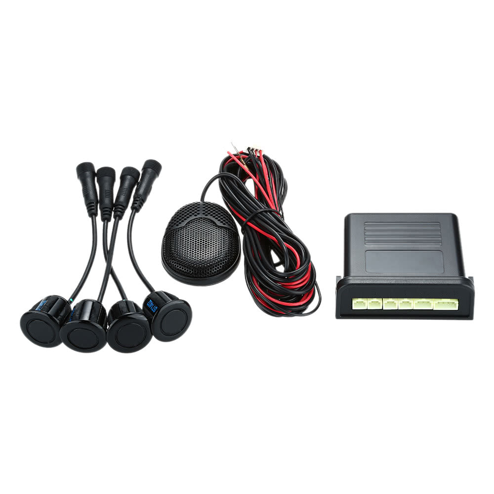 4 Sensors Parking Assist System Car Sensor Reverse Radar Alert with External Audible Buzzer Speaker