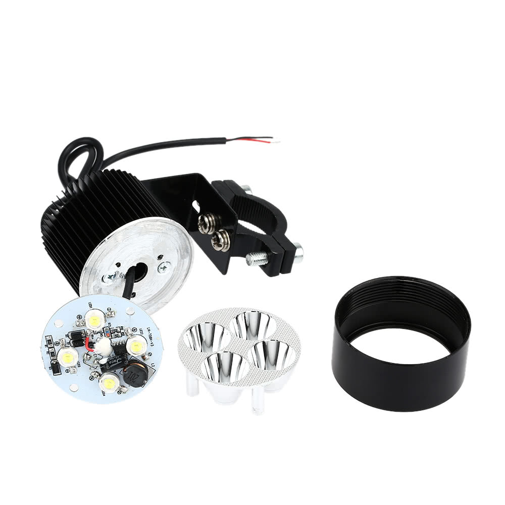 12V-80V 20W Black LED Headlight Lamp Universal for Motorcycle E-bike