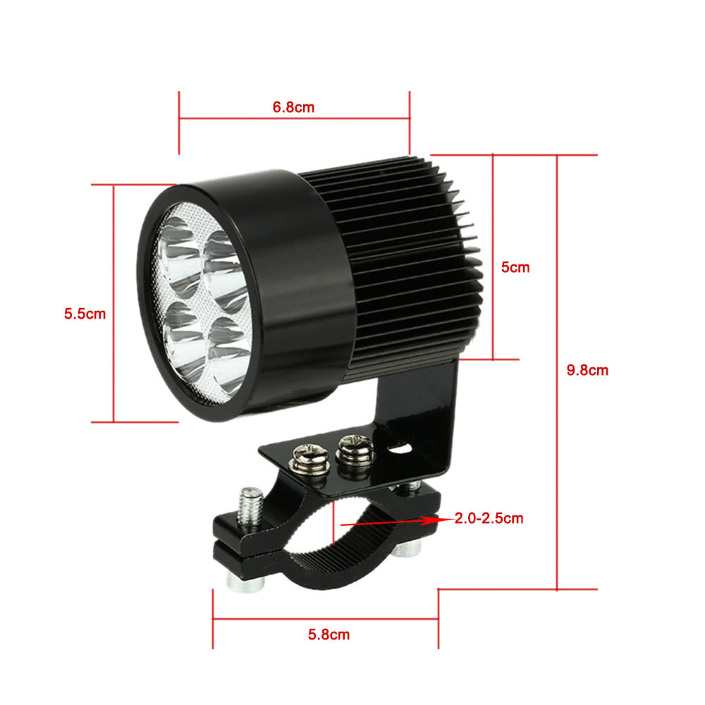 12V-80V 20W Black LED Headlight Lamp Universal for Motorcycle E-bike