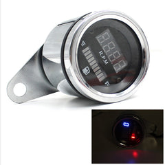 12V Motorcycle 2 in 1 Tachometer RPM Shift Meter Fuel Gauge with Digital LED Indicator