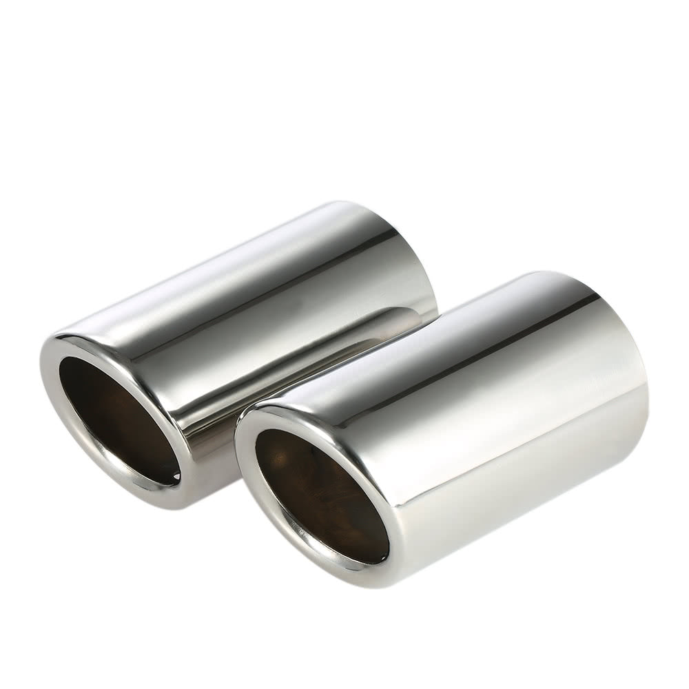 Pair of Car Stainless Steel Exhaust Tail Pipes Muffler Tips for VW Golf Tiguan Passat Touran BMW 325i 328i