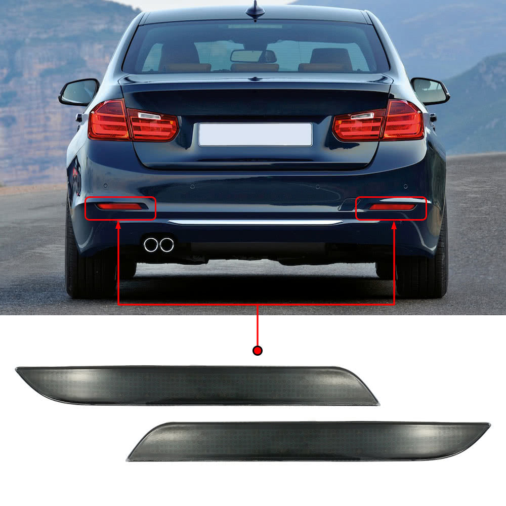 Pair of Rear Bumper Reflect Warning Light Plate Replacement Modification Tail Brake Lamp for BMW 3 Series