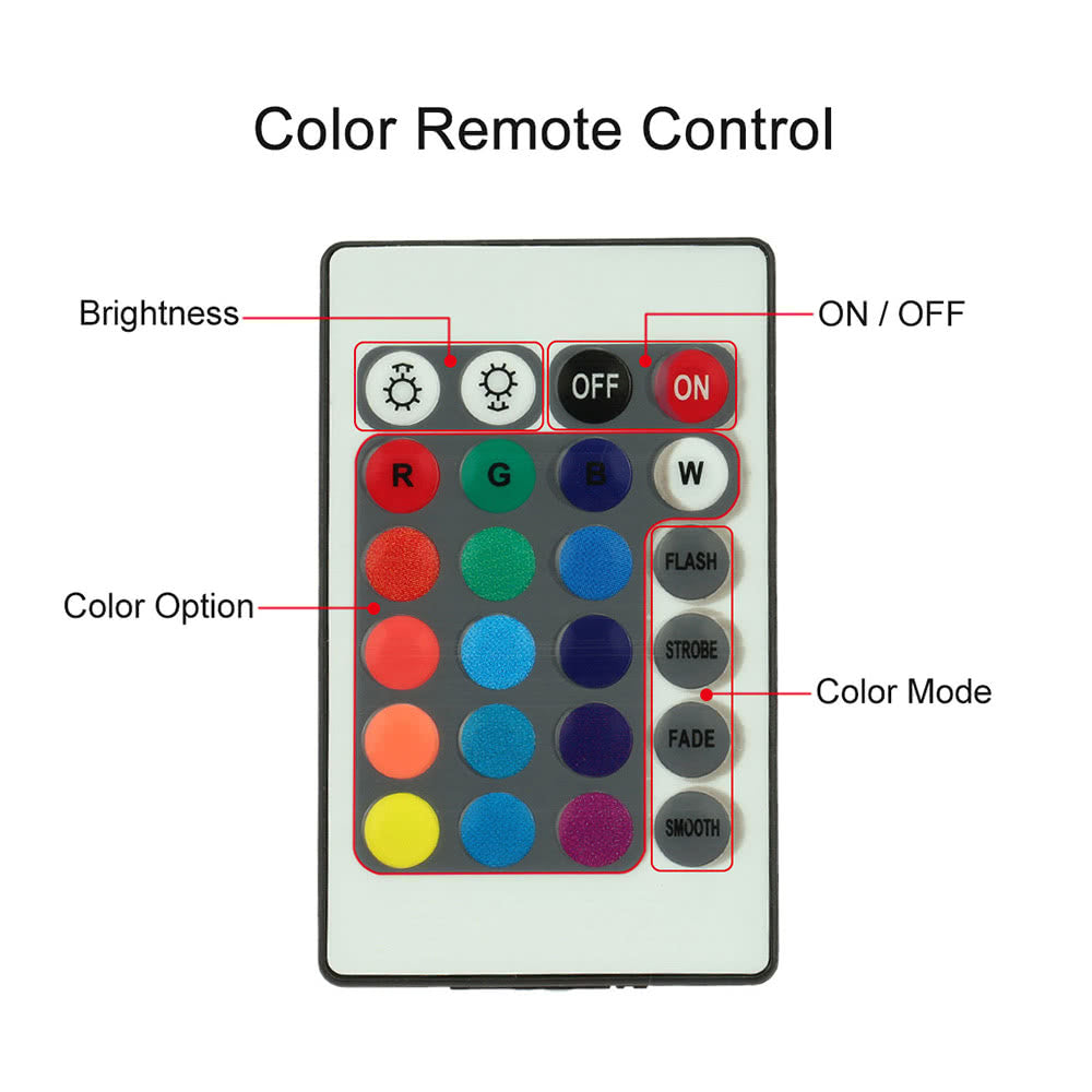 4 in 1 Wireless Remote Control Interior Atmosphere Light Bar Car Floor Dash LED Decoration Lamp Kit 12V
