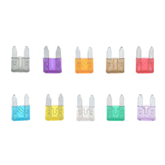 Mini Car Fuse Kit Color Coded for Ten Amps Fuses with Alligator Clip Electric Tester Tweezer Puller 100pcs