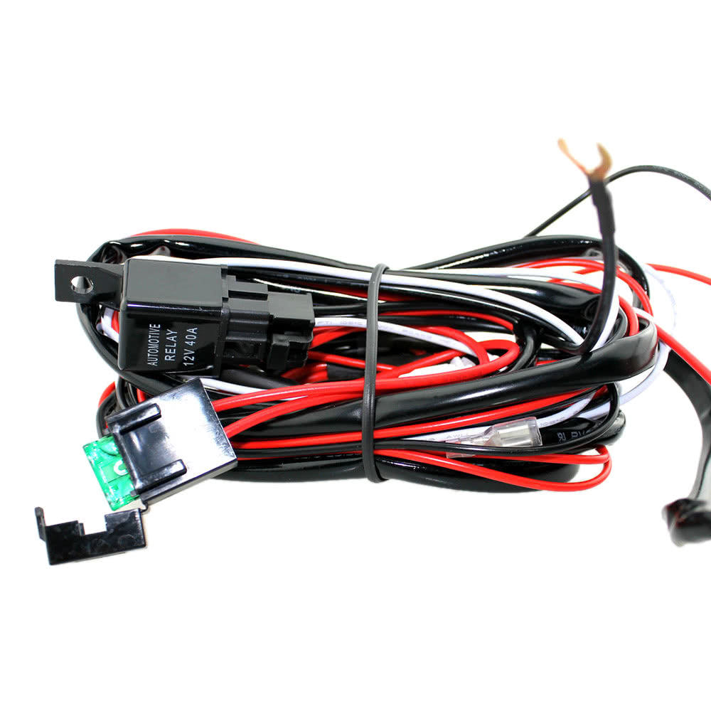 LED Light Bar Rocker On/Off Switch with Relay Wiring Harness Kit 12V 40A for Jeep RV Boat Trailer