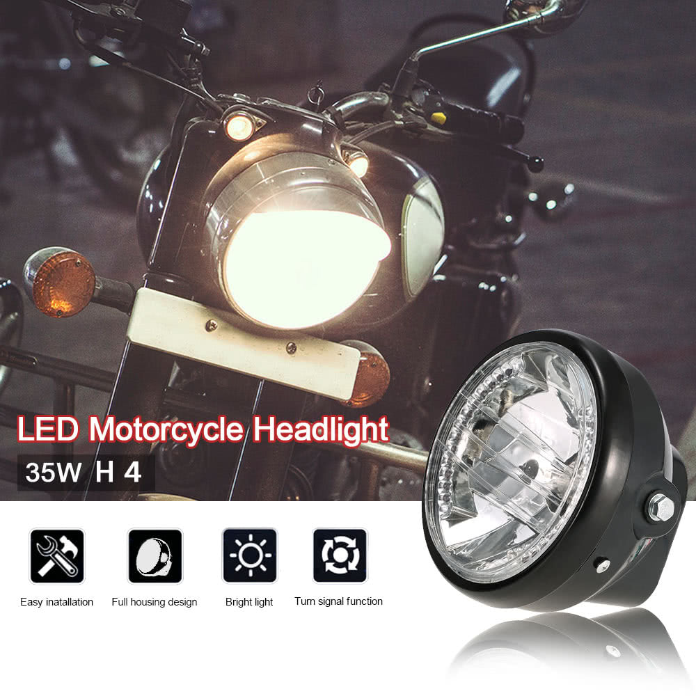 7" Motorcycle Headlight Round LED Turn Signal Indicators