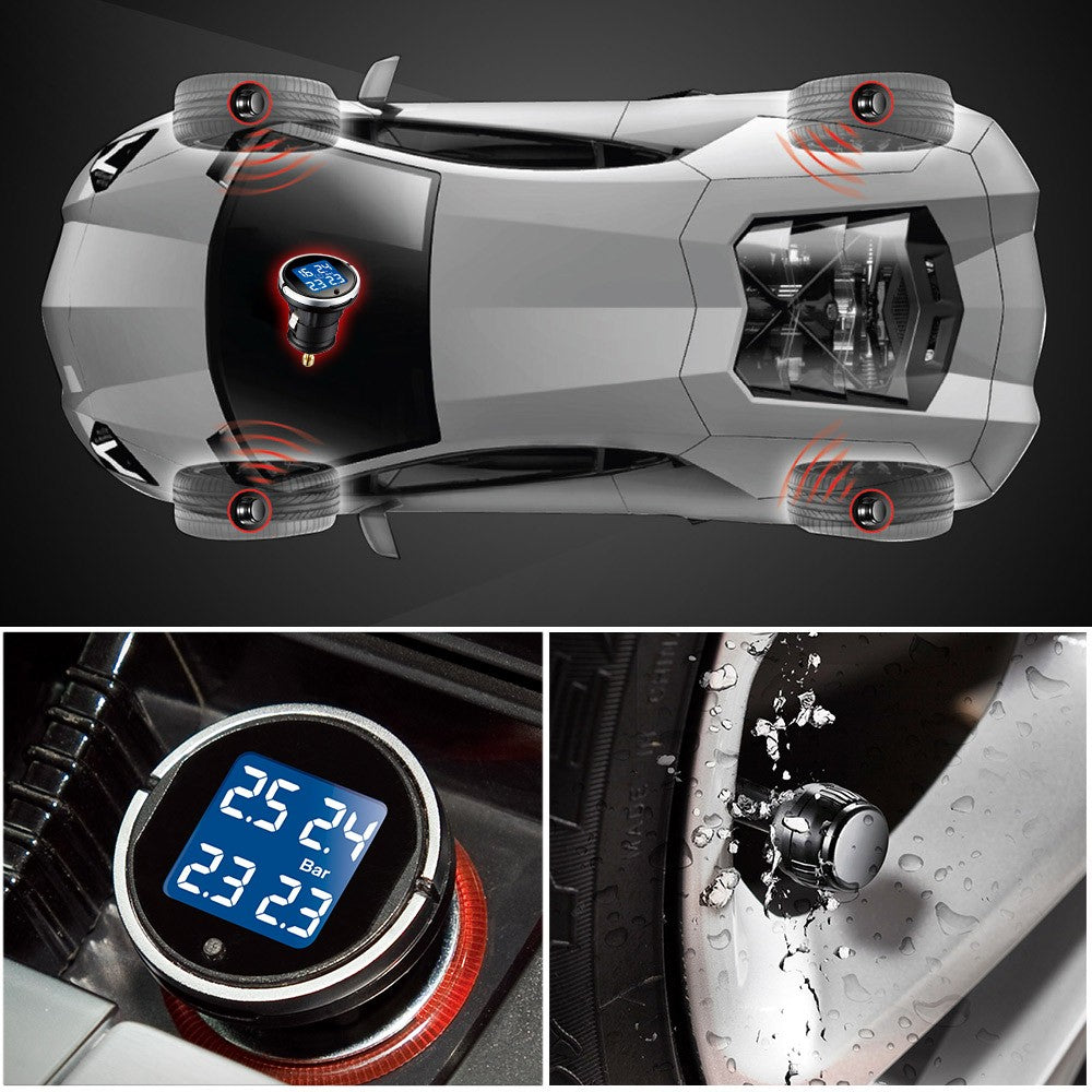 4-sensor Wireless TPMS LCD Tire Pressure Monitor System