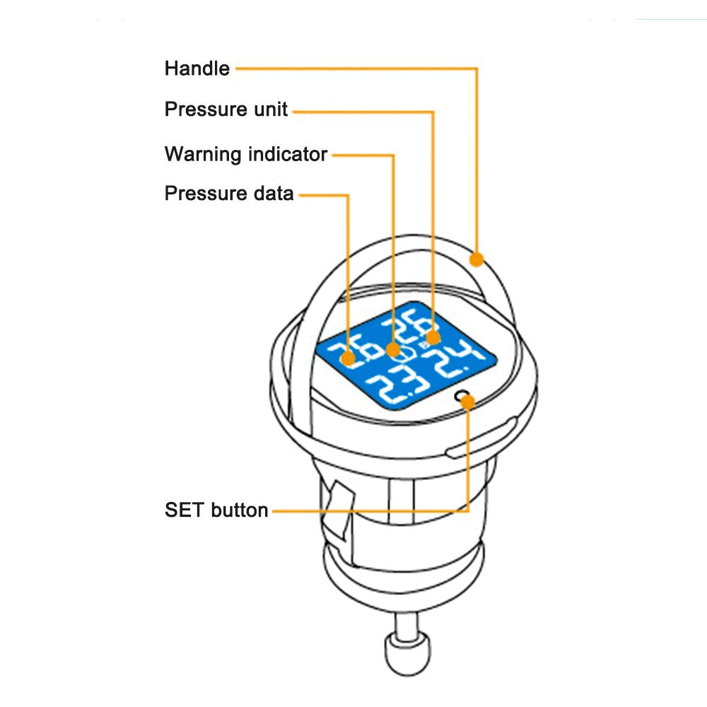 4-sensor Wireless TPMS LCD Tire Pressure Monitor System