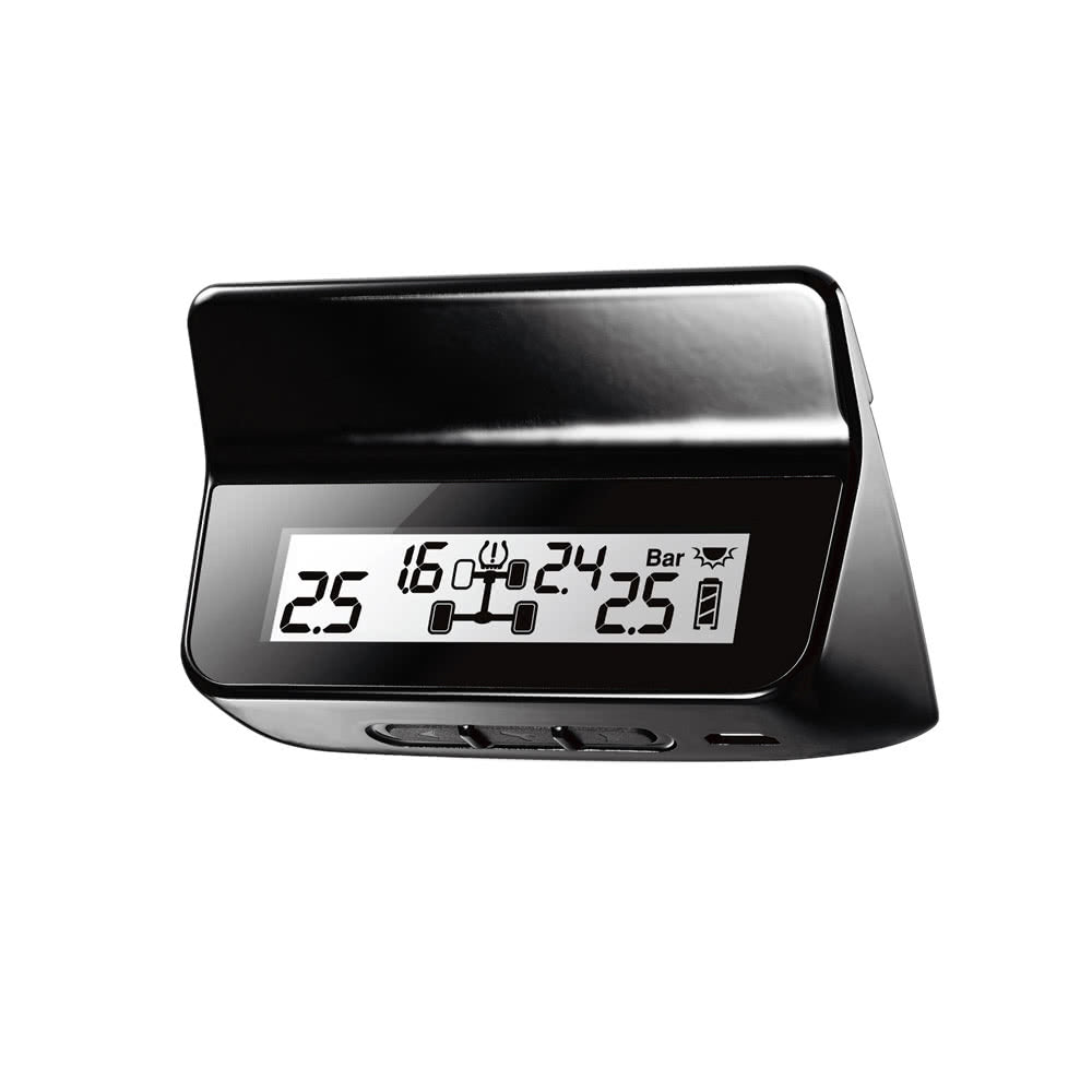 DIY TPMS Car Tire Pressure Monitoring System with LCD Display 4 Valve-cap Sensors Bar PSI Unit