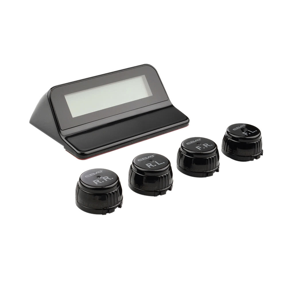 DIY TPMS Car Tire Pressure Monitoring System with LCD Display 4 Valve-cap Sensors Bar PSI Unit