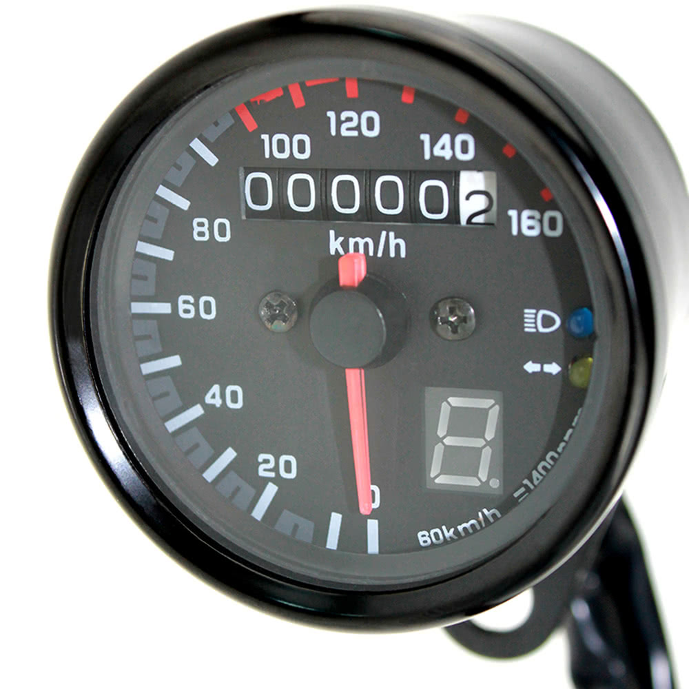 12V Universal Motorcycle Speedometer Tachometer Gauge w/ LED Backlight