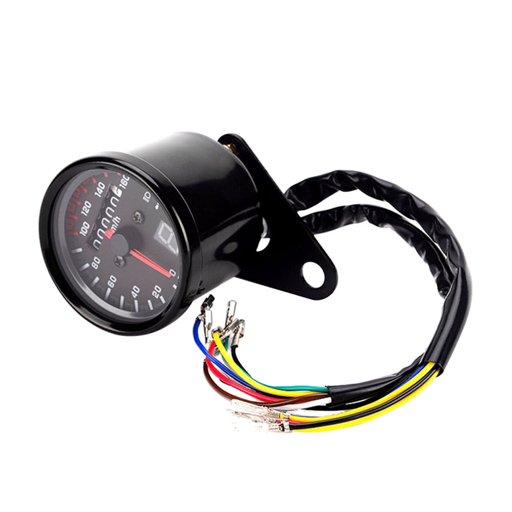 12V Universal Motorcycle Speedometer Tachometer Gauge w/ LED Backlight