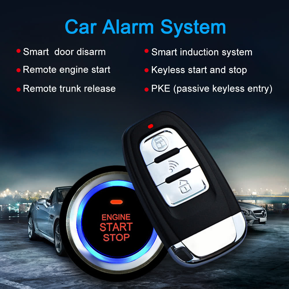 Universal Version Smart Key PKE Passive Keyless Entry Car Alarm System engine start button Remote Engine Start Open and close windows