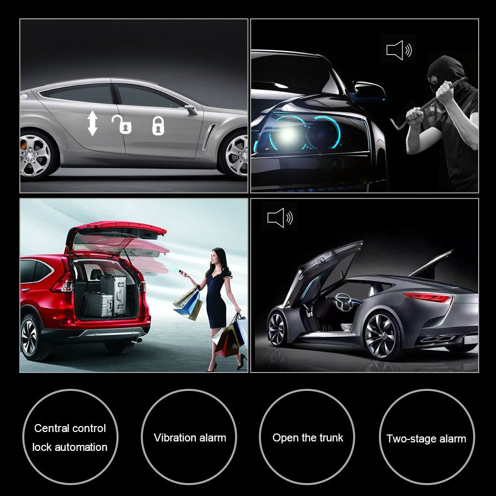 Car Alarm + 2 Door Remote Central Locking Kit