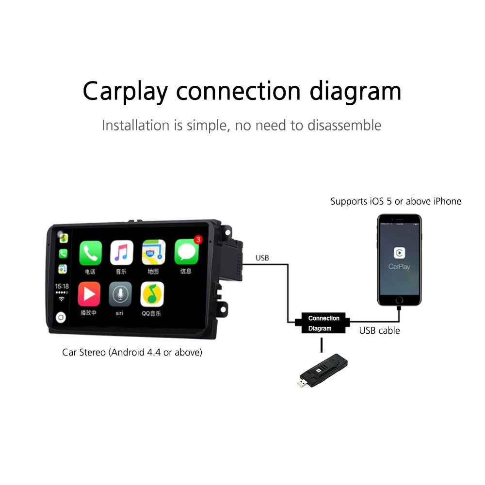 Car Android Stereo Smart Assistant CarPlay Module Dongle Adapter USB Interface for iPhone