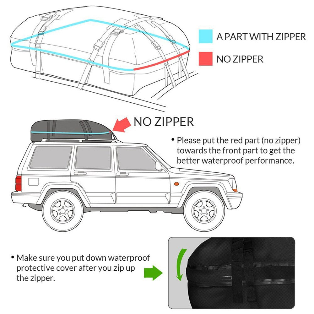 Waterproof Car Roof Top Carrier Cargo Luggage Travel Bag