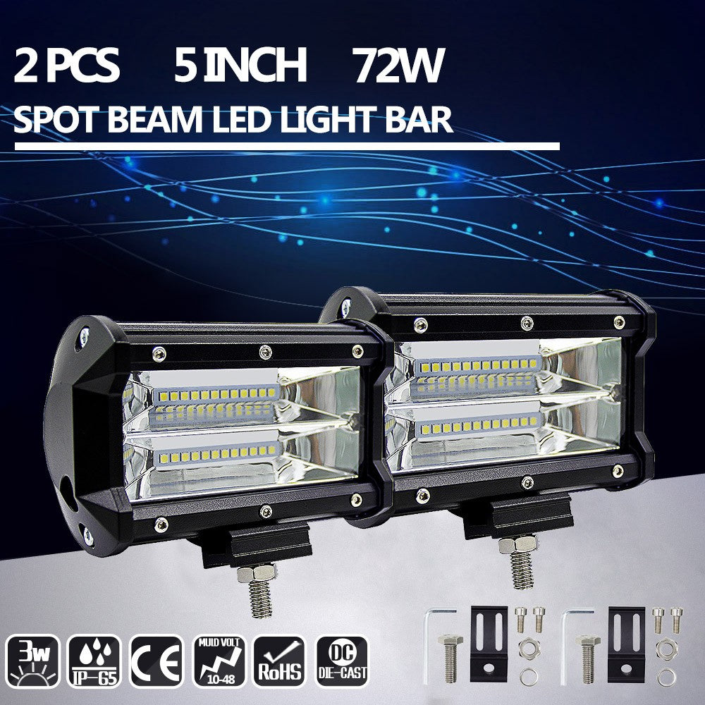 5inch 72W LED Light Bar Spot Beam Work Driving Fog Road Lighting for Jeep Car Truck SUV Boat Marine