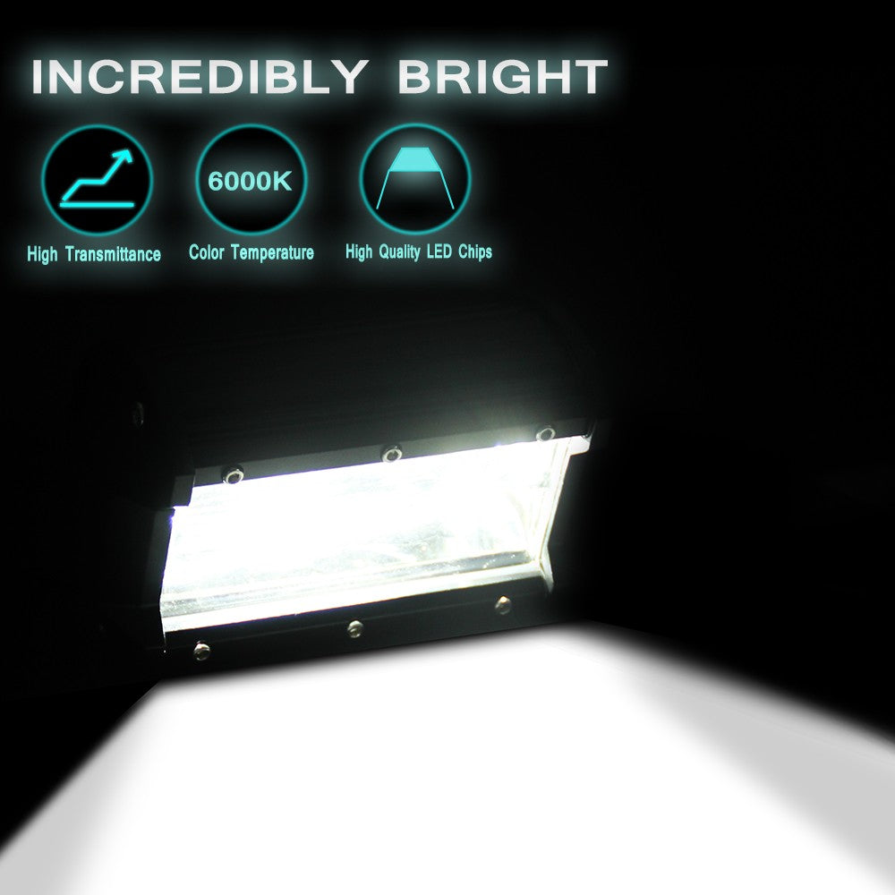 5inch 72W LED Light Bar Spot Beam Work Driving Fog Road Lighting for Jeep Car Truck SUV Boat Marine
