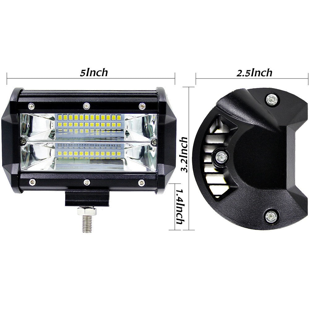 5inch 72W LED Light Bar Spot Beam Work Driving Fog Road Lighting for Jeep Car Truck SUV Boat Marine