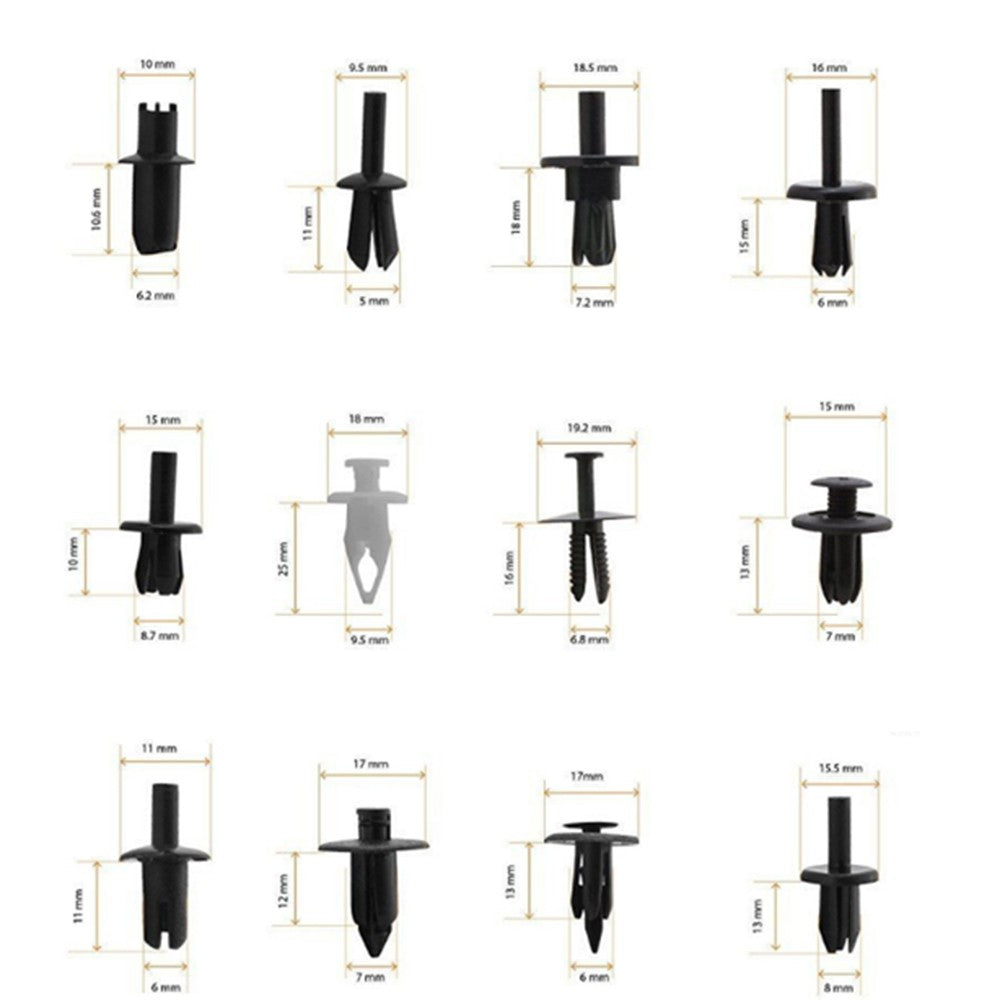 350PCS Auto Fastener Kit Car Universal Plastic Nylon Fixing Clip Rivet