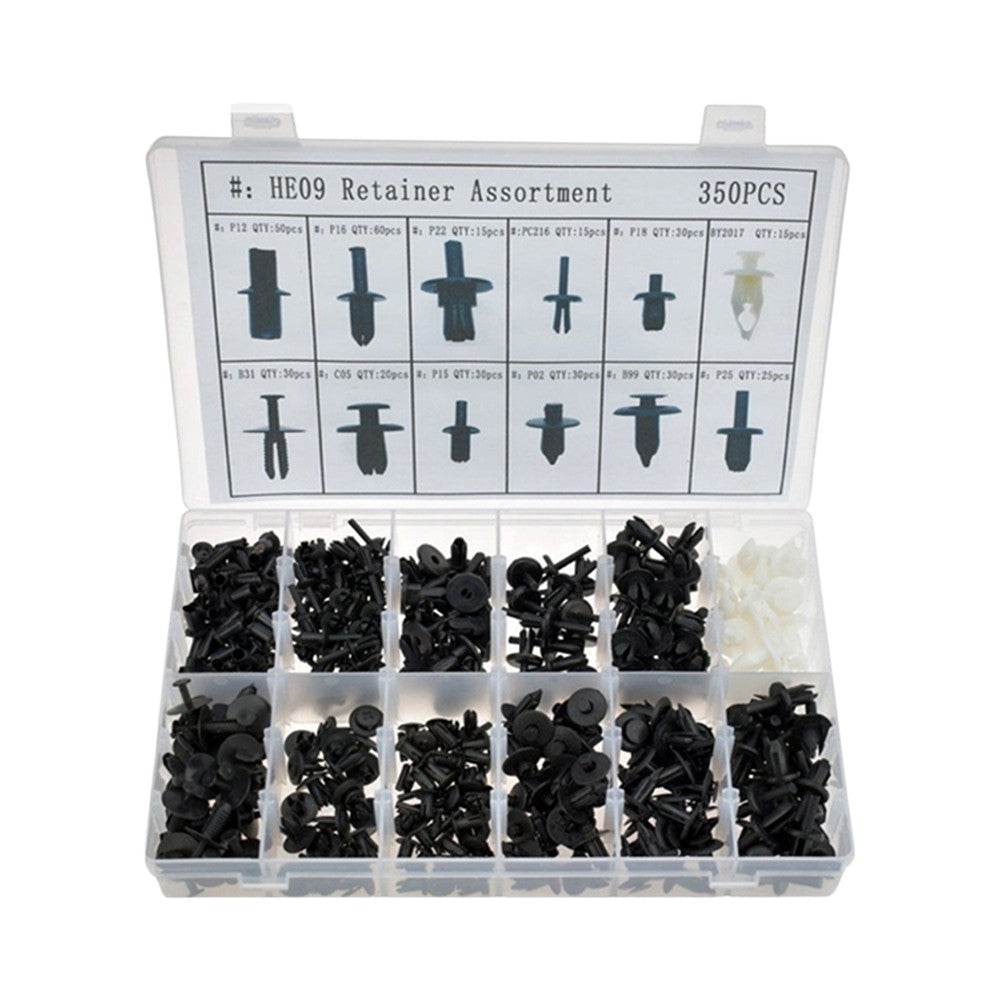 350PCS Auto Fastener Kit Car Universal Plastic Nylon Fixing Clip Rivet
