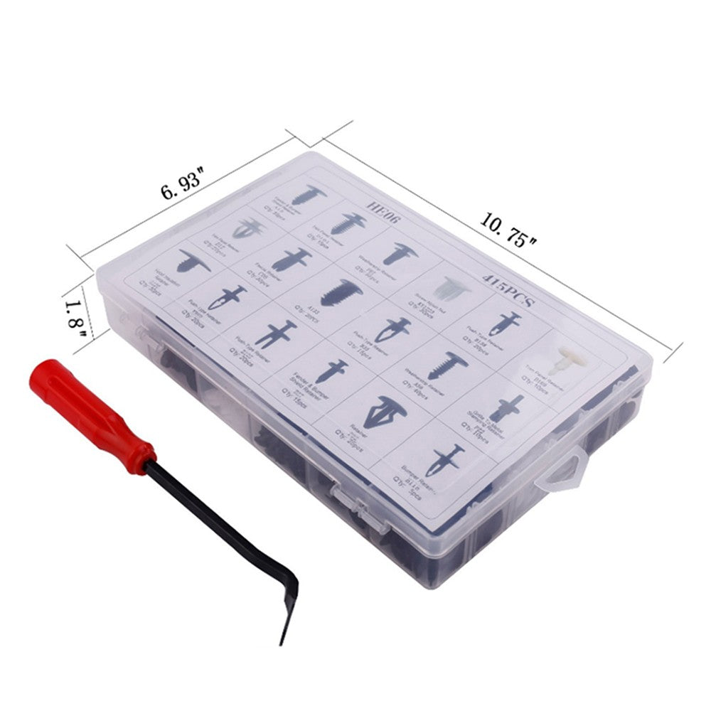 415PCS Car Fasteners Door Panel Retainer Fender Bumper Fixing Clip Universal Vehicle Plastic Nylon Fastener for Ford/Chevrole