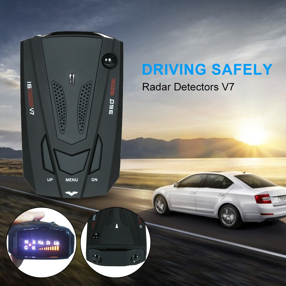 Car Radar Detector 360 Degree 16 Band LED Display Anti Police Speed Voice Alert Warning