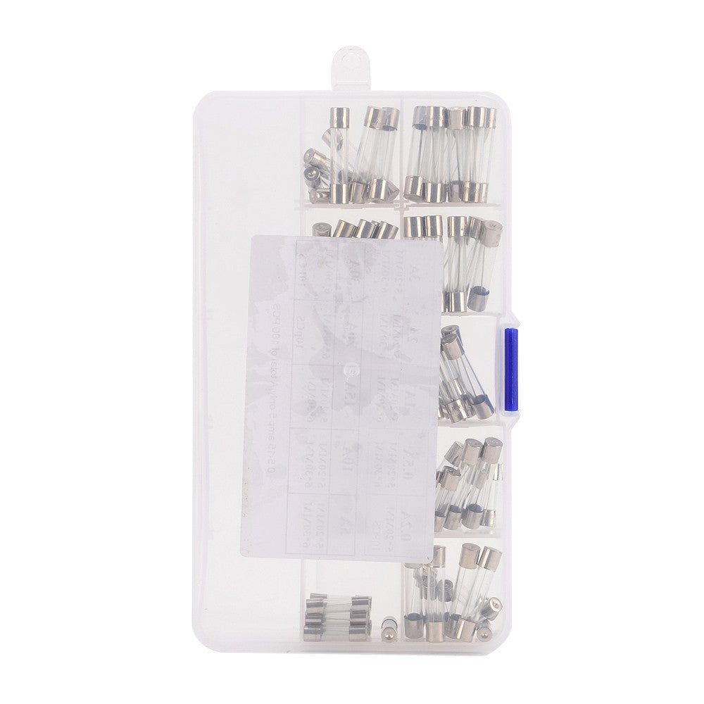 Fast-blow Car Glass Fuses Tube Assorted Kit 100Pcs