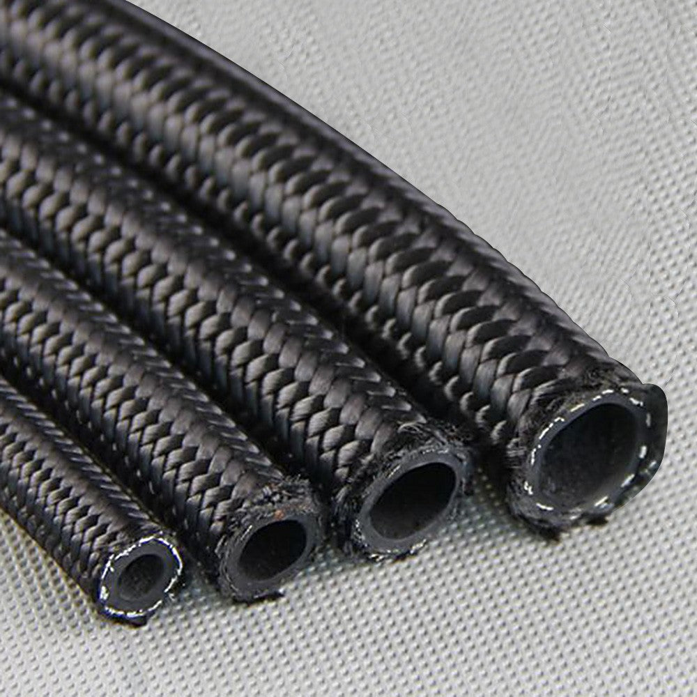 Nylon Braided Fuel Hose Oil Cooler 1M Black