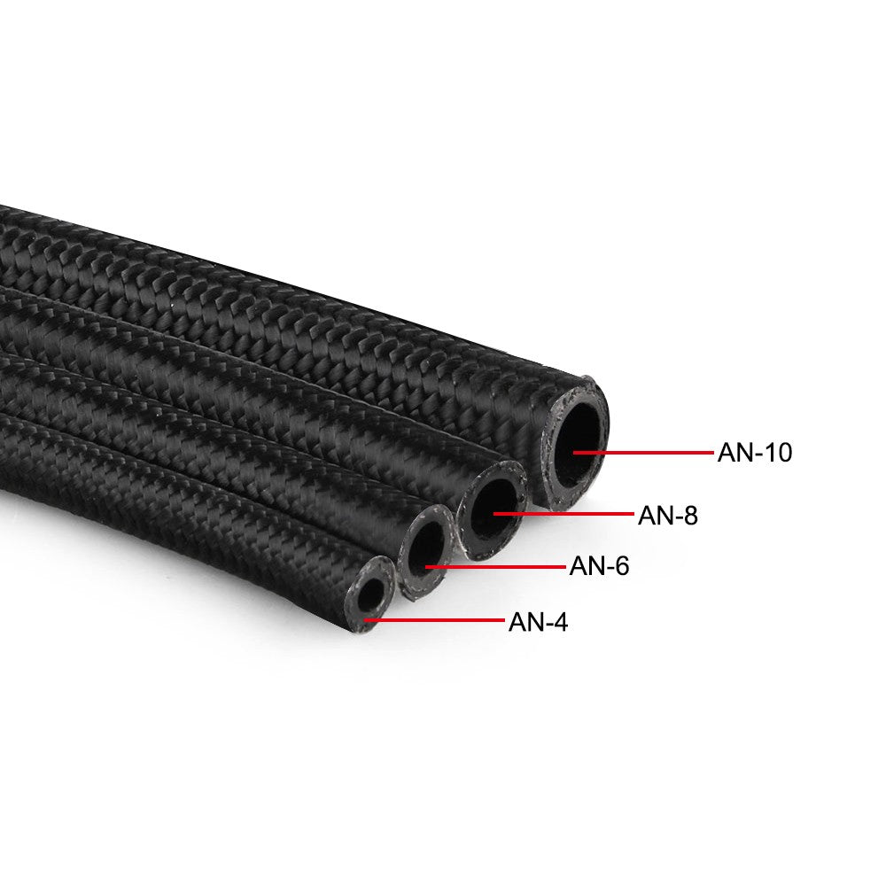 Nylon Braided Fuel Hose Oil Cooler 1M Black