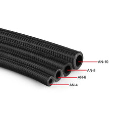 Nylon Braided Fuel Hose Oil Cooler 1M Black