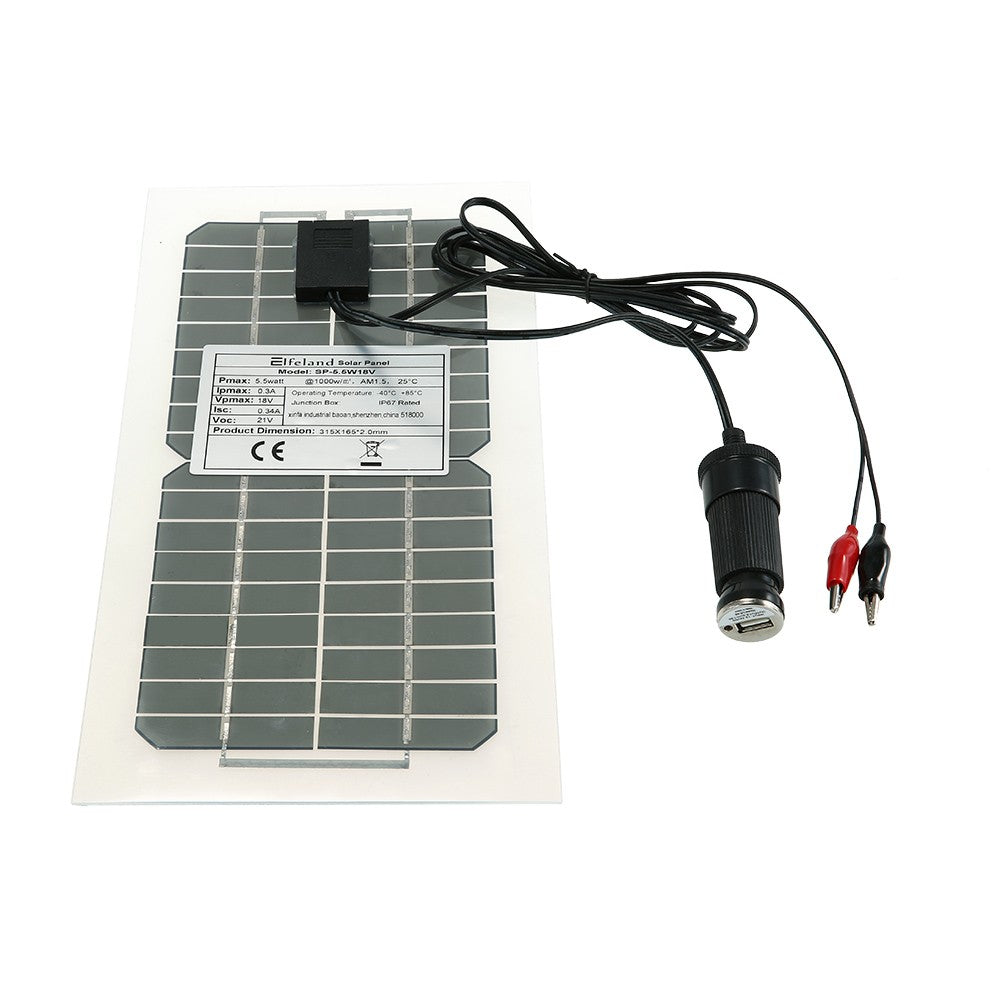 Semi Flexible Solar Panel With Cables 18V 5.5W 31.5 x 16.5 0.15CM