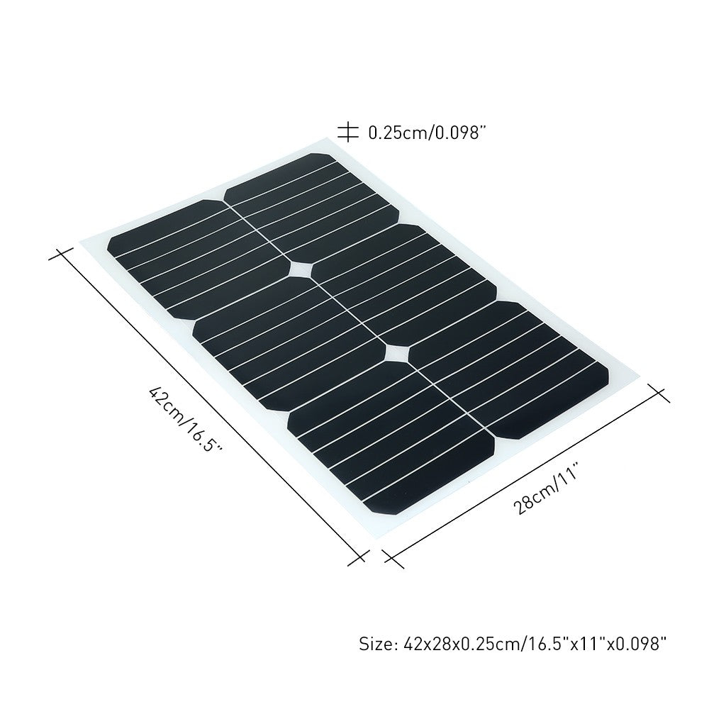 20W 12V Mono Semi-flexible Solarpanel With Sunpower Chip For Battery Charger Boats Cara