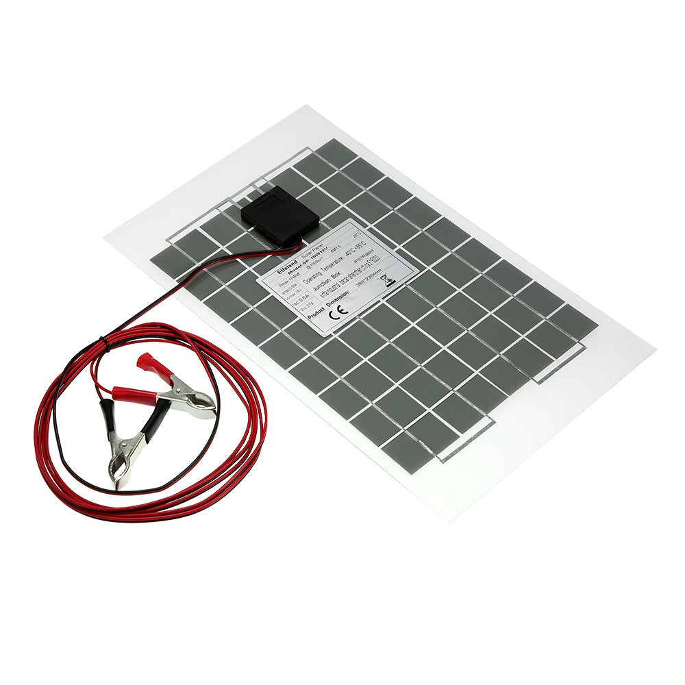 Transparent Epoxy Resin Solar Panel With Alligator Clip Wire 12V 10W 38 X 22 CM