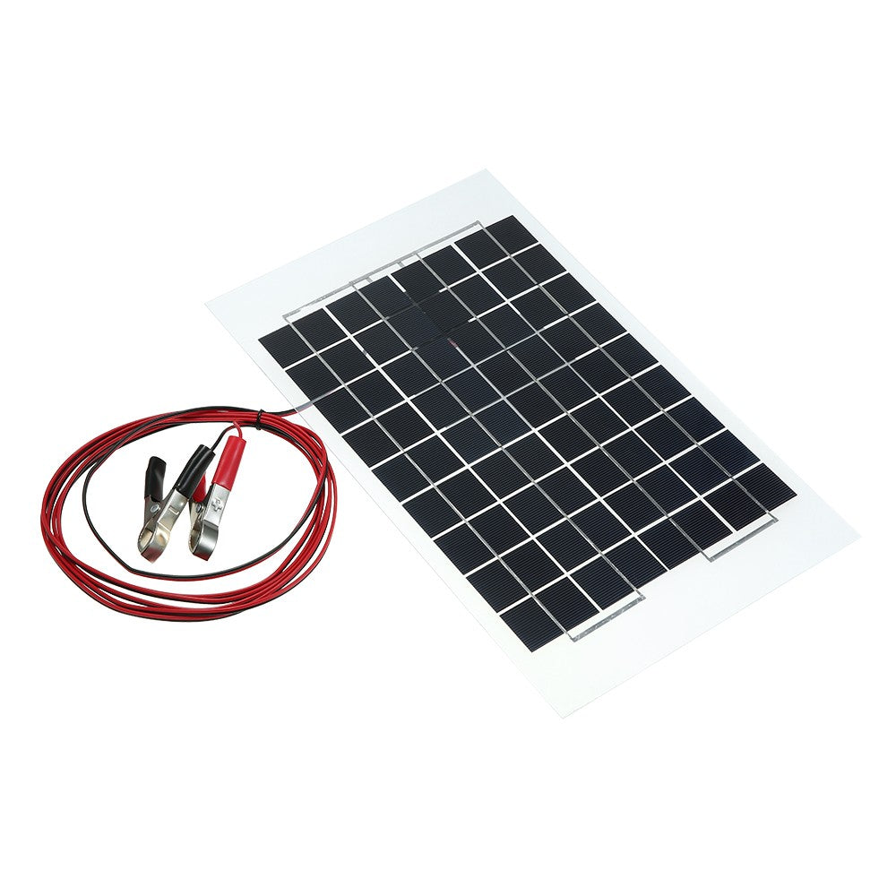 Transparent Epoxy Resin Solar Panel With Alligator Clip Wire 12V 10W 38 X 22 CM