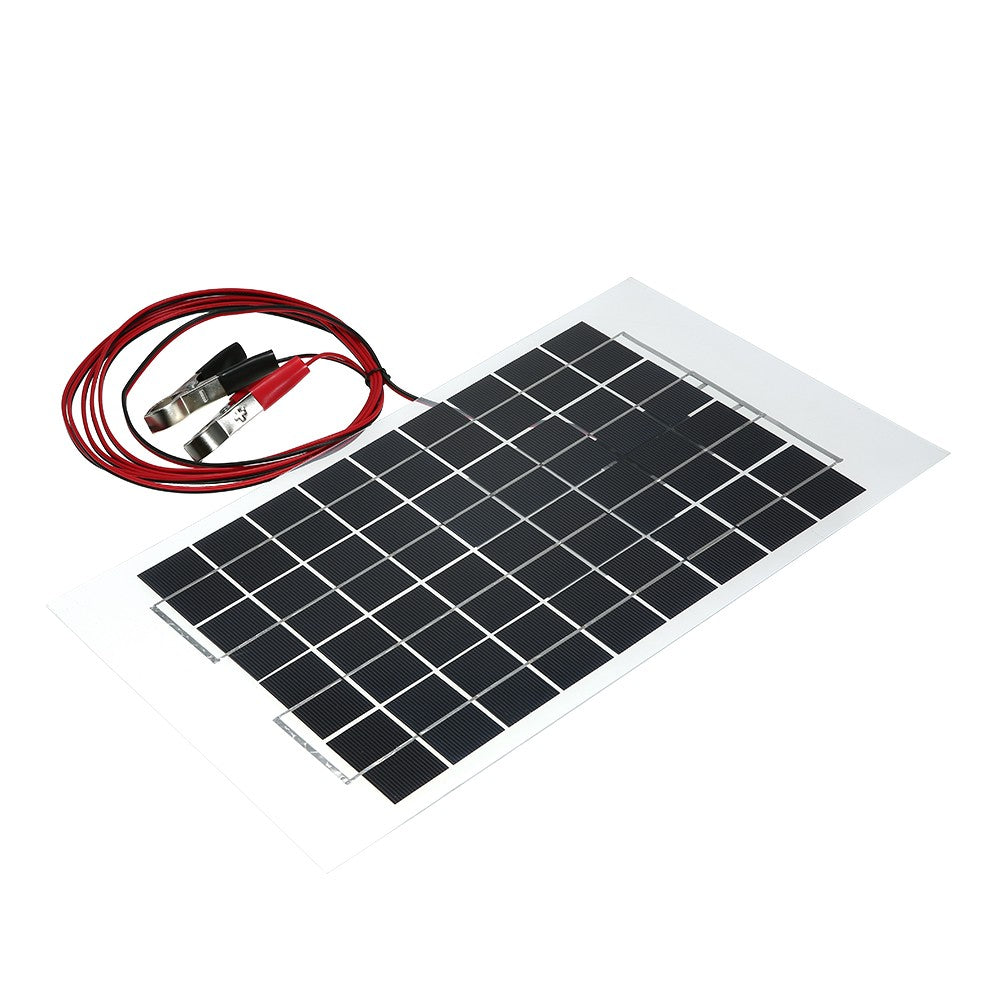Transparent Epoxy Resin Solar Panel With Alligator Clip Wire 12V 10W 38 X 22 CM