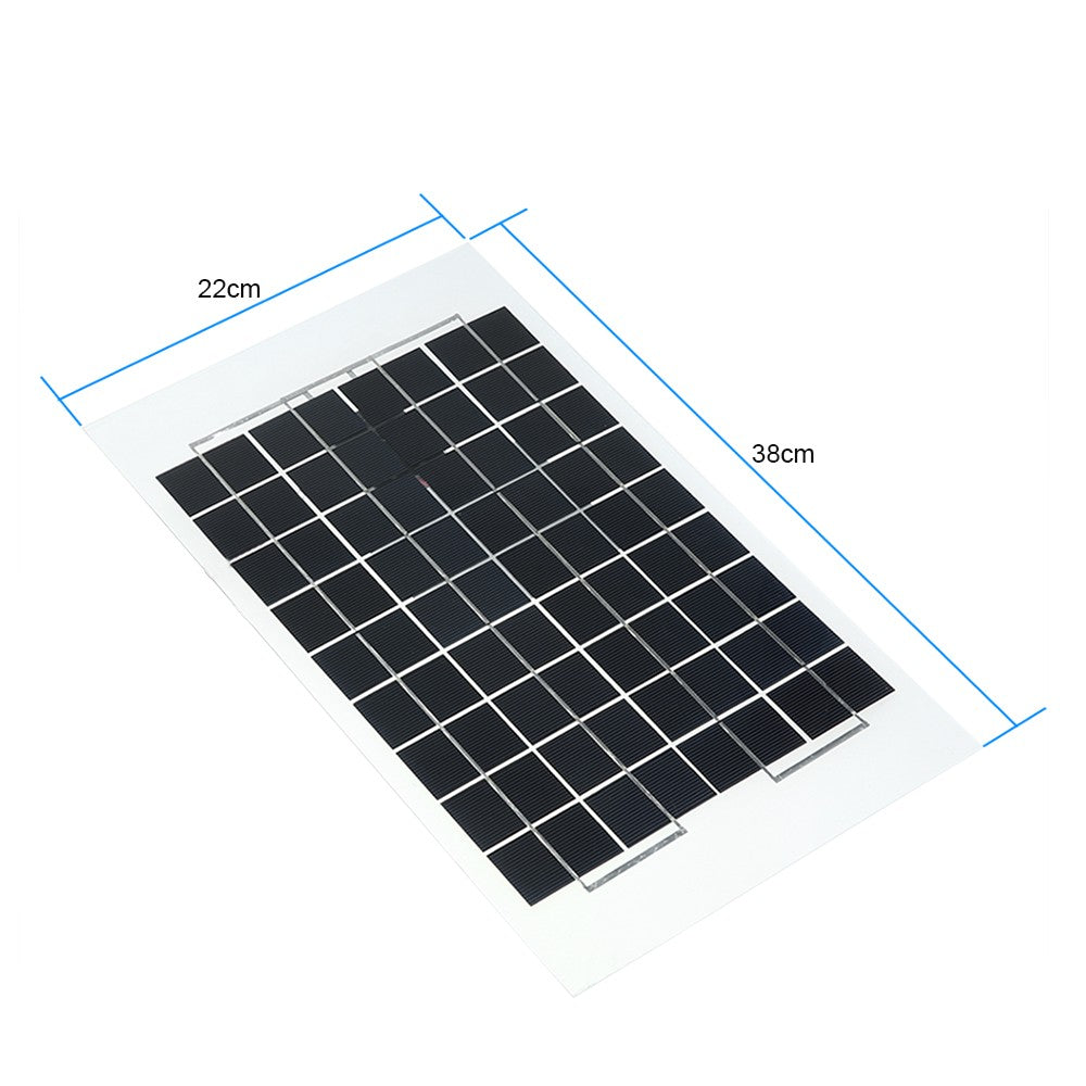 Transparent Epoxy Resin Solar Panel With Alligator Clip Wire 12V 10W 38 X 22 CM