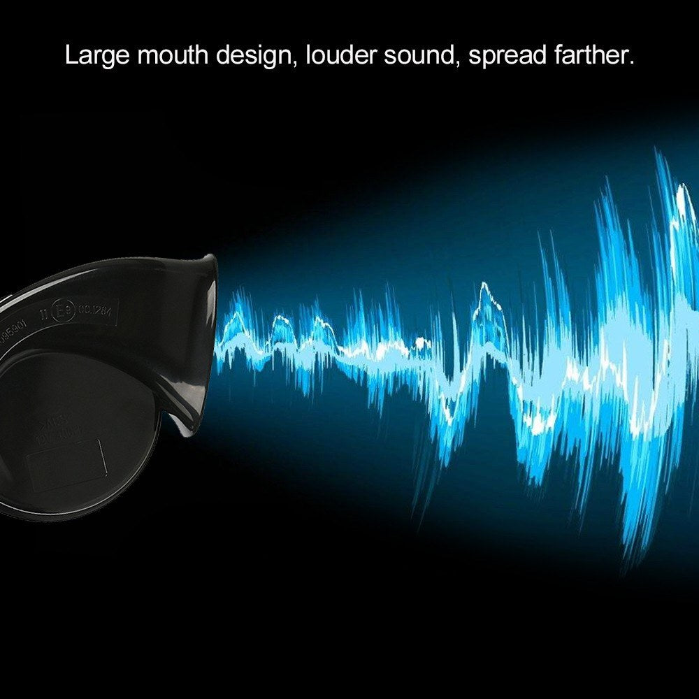 2 Pcs Car Horn Black Universal 12v Loud Dual-tone Snail Electric 140db for Truck Motorcycle