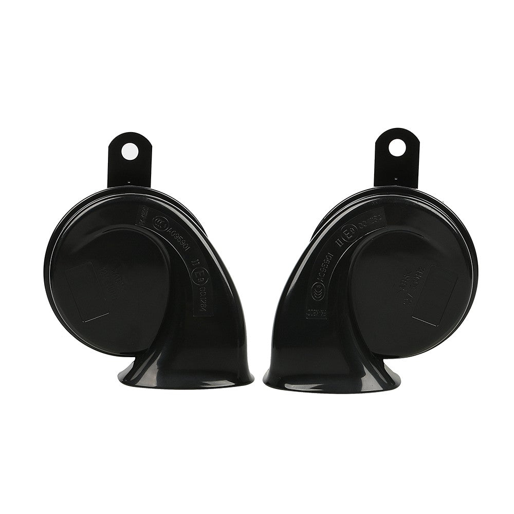 2 Pcs Car Horn Black Universal 12v Loud Dual-tone Snail Electric 140db for Truck Motorcycle