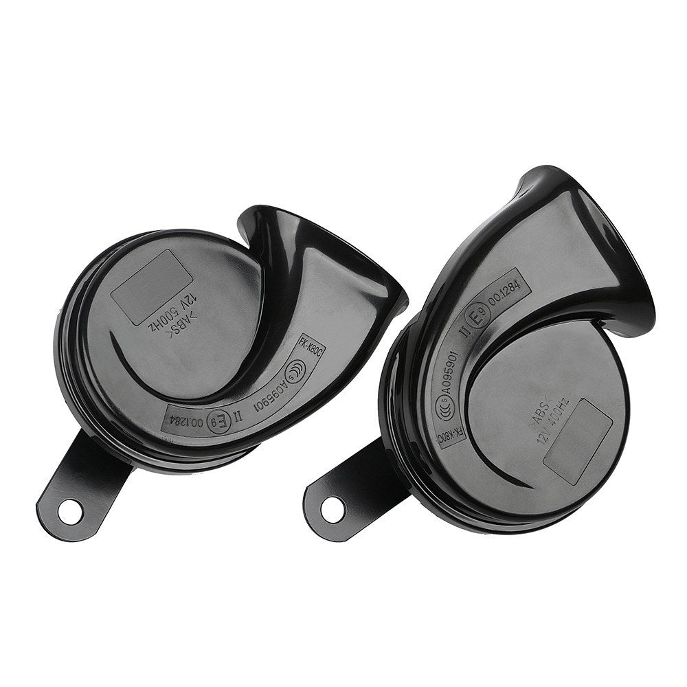 2 Pcs Car Horn Black Universal 12v Loud Dual-tone Snail Electric 140db for Truck Motorcycle