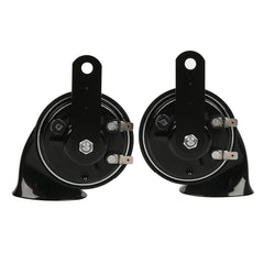 2 Pcs Car Horn Black Universal 12v Loud Dual-tone Snail Electric 140db for Truck Motorcycle