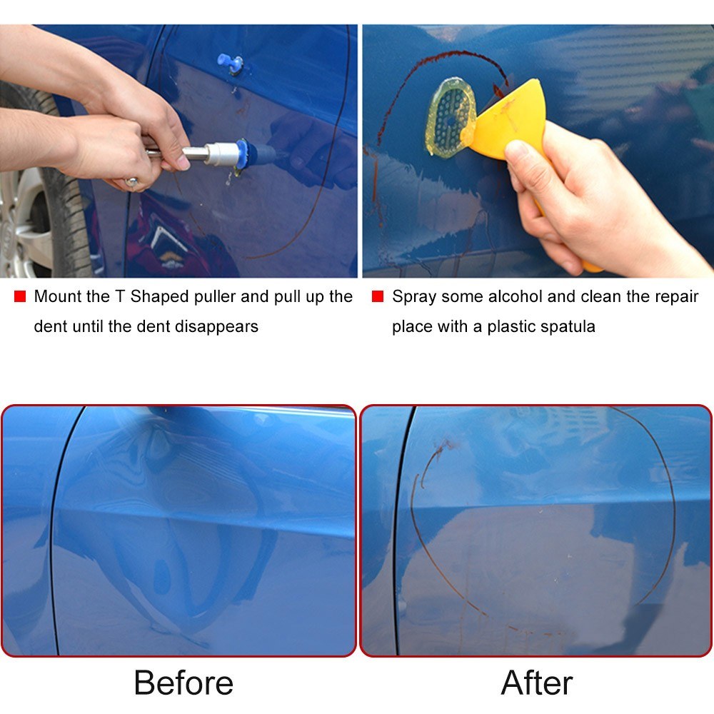 Paintless Car Dent Repair Tool Kit Slide Hammer Puller Tabs Hot Melt Glue Gun with Sticks