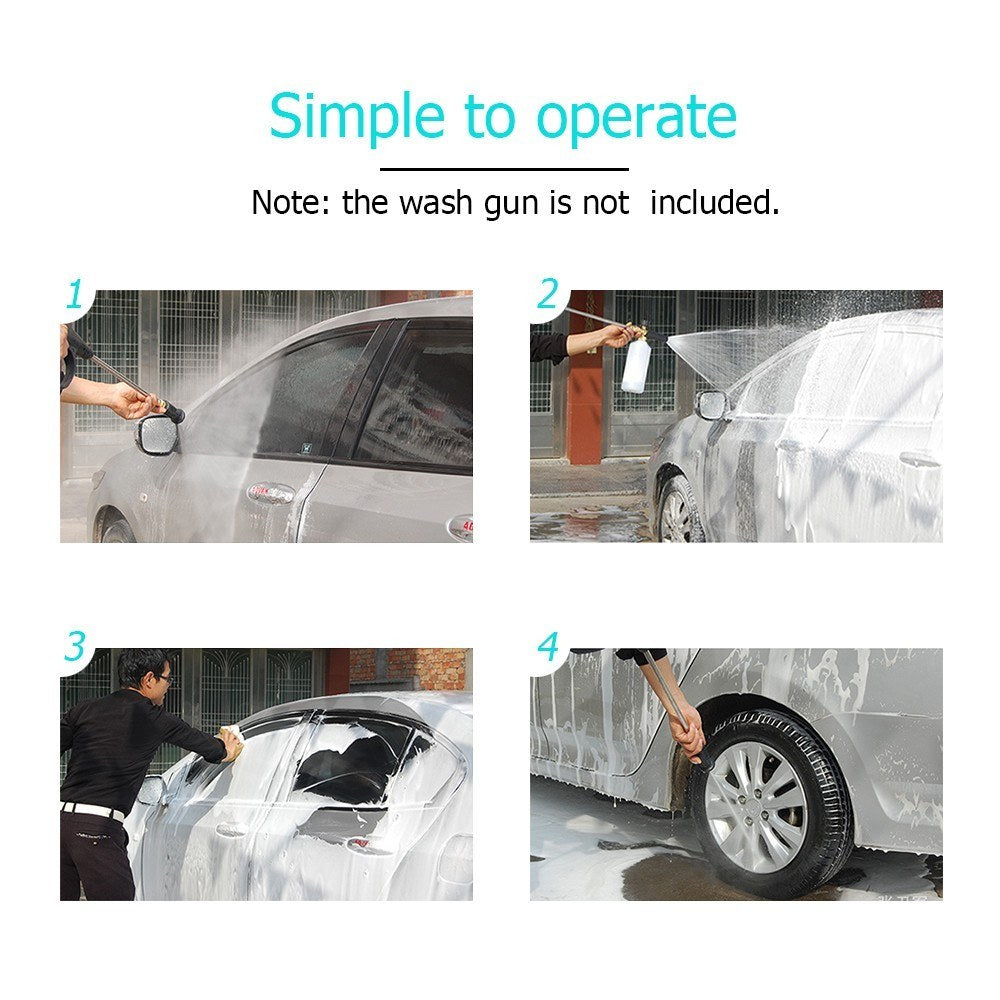 Adjustable Car Wash Watering Can 1L with HDPE and Brass Soap Foam Pressure Washer Spray Cone Bottle