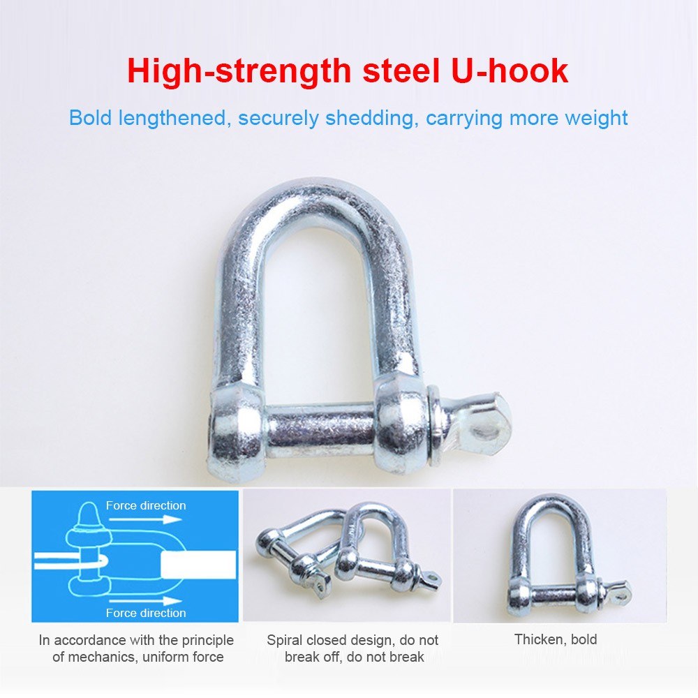 Synthetic Winch Rope Cable with U-shaped Hook