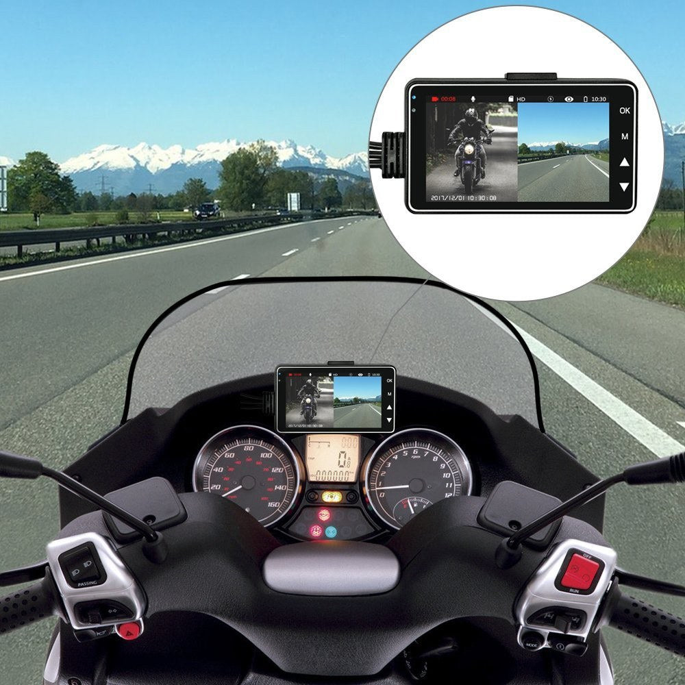 Motorcycle DVR Dual Lens Driving Recorder